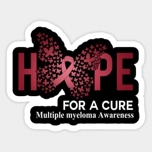 Hope For A Cure  Butterfly Gift Multiple myeloma Sticker